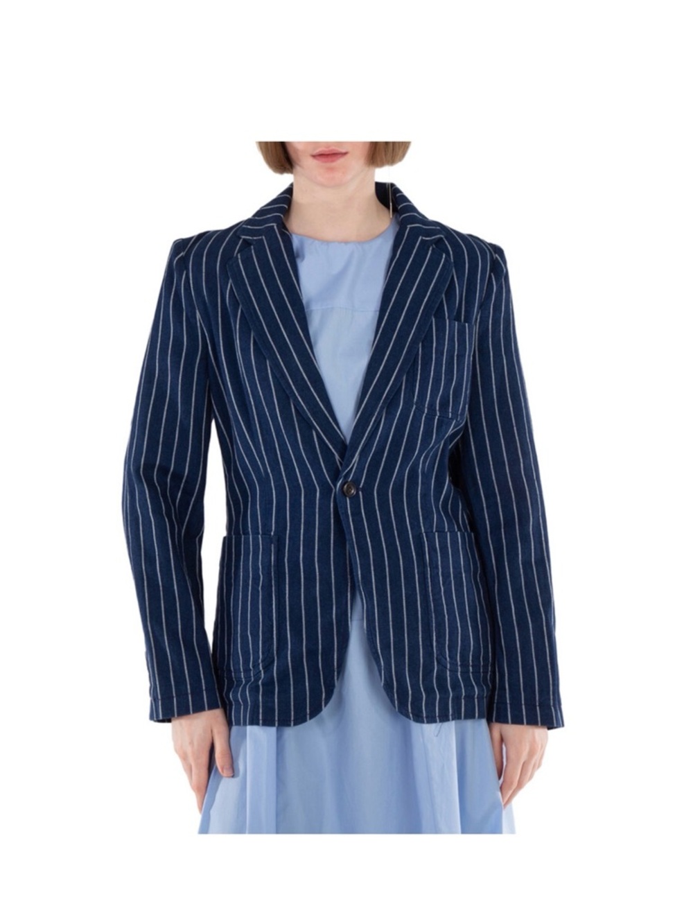 Polo by Ralph Lauren Navy Pinstripe Single-Button Blazer